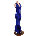 Blue Sparkly Jewel Fishtail Gown - 2