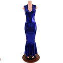 Blue Sparkly Jewel Fishtail Gown - 4