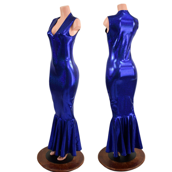 Blue Sparkly Jewel Fishtail Gown - 5
