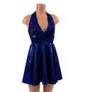 Blue Sparkly Jewel Halter Skater Dress - Coquetry Clothing