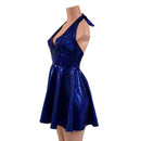 Blue Sparkly Jewel Halter Skater Dress - Coquetry Clothing