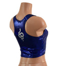 Blue Sparkly Jewel Racerback Crop with Silver Snake Vinyl - Coquetry Clothing