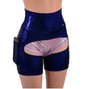 Blue Sparkly Jewel Short Chaps with Side Pockets - Coquetry Clothing