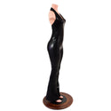 Boot Cut Black Mystique Backless V Neck Catsuit - 4