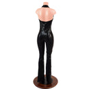 Boot Cut Black Mystique Backless V Neck Catsuit - Coquetry Clothing