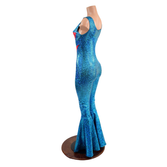 Bowie Inspired Turquoise Catsuit with Bolt - Coquetry Clothing