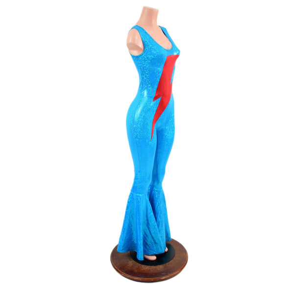 Bowie Inspired Turquoise Catsuit with Bolt - Coquetry Clothing