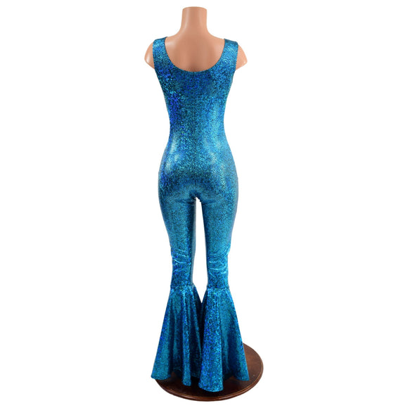 Bowie Inspired Turquoise Catsuit with Bolt - Coquetry Clothing