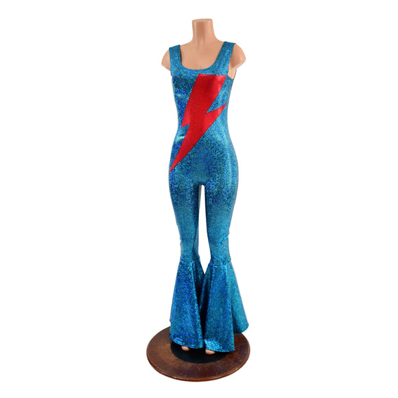 Bowie Inspired Turquoise Catsuit with Bolt - Coquetry Clothing