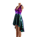 Color Blocked Hi Lo Halter Skater Dress - Coquetry Clothing