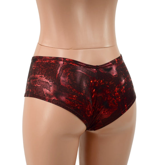 Cheeky Booty Shorts in Primeval Red - Coquetry Clothing