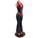 Cherry Solar Flare V Front Catsuit with Showtime Collar - Coquetry Clothing