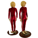 Childrens 2PC Elf Catsuit and Collar Set in Red Velvet - Coquetry Clothing