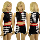 Childrens 2PC Inset Keyhole Top and Siren Shorts with Ruffled Hips - Coquetry Clothing