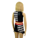 Childrens 2PC Inset Keyhole Top and Siren Shorts with Ruffled Hips - Coquetry Clothing