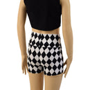 Childrens Black and White Diamond Print Shorts - Coquetry Clothing