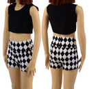 Childrens Black and White Diamond Print Shorts - Coquetry Clothing