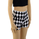 Childrens Black and White Diamond Print Shorts - 2
