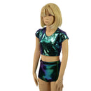 Childrens High Waist Brief Cut Shorts and Cap Sleeve Crop Top Set - Coquetry Clothing
