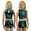 Childrens High Waist Brief Cut Shorts and Keyhole Top Set - Coquetry Clothing