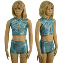 Childrens High Waist Brief Cut Shorts and Keyhole Top Set - Coquetry Clothing