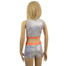 Childrens High Waist Brief Cut Shorts and Keyhole Top Set - Coquetry Clothing