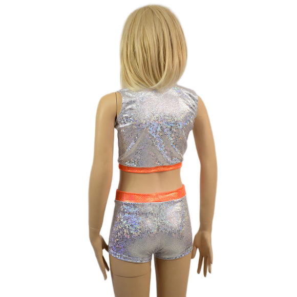 Childrens High Waist Brief Cut Shorts and Keyhole Top Set - Coquetry Clothing