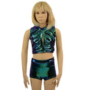 Childrens High Waist Brief Cut Shorts and Keyhole Top Set - Coquetry Clothing
