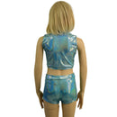 Childrens High Waist Brief Cut Shorts and Keyhole Top Set - Coquetry Clothing