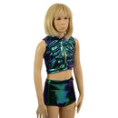 Childrens High Waist Brief Cut Shorts and Keyhole Top Set - Coquetry Clothing