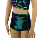 Childrens High Waist Brief Cut Shorts in Scarab - Coquetry Clothing