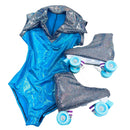 Childrens Roller Skate Boot Covers in Silver Kaleidoscope - Coquetry Clothing