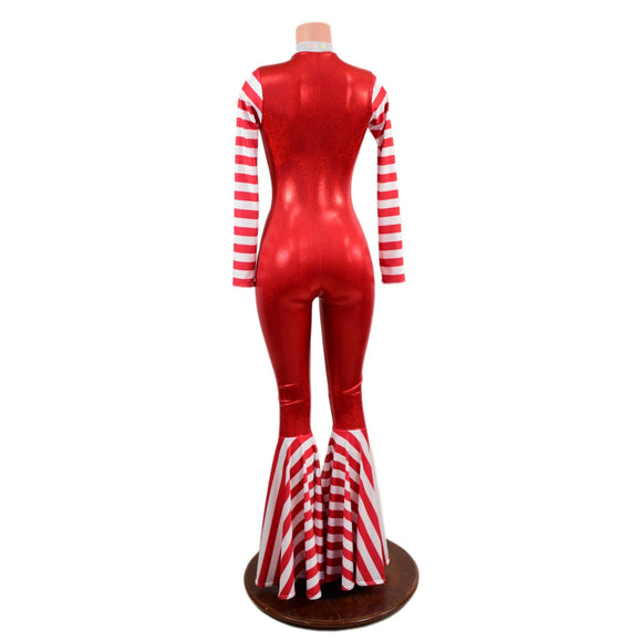 Christmas Elf Bell Bottom Catsuit - Coquetry Clothing