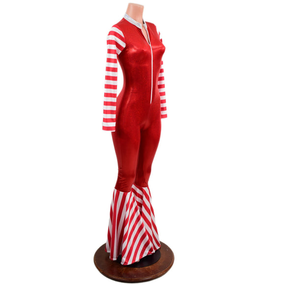 Christmas Elf Bell Bottom Catsuit - Coquetry Clothing