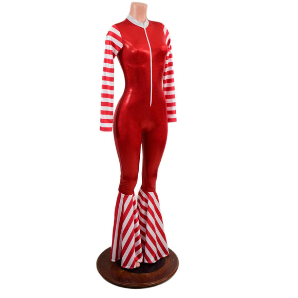 Christmas Elf Bell Bottom Catsuit - Coquetry Clothing