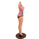 Christmas Elf Laceup Catsuit with Nude Mesh Legs - Coquetry Clothing
