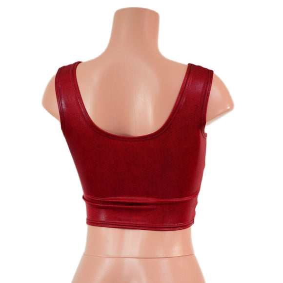Coagulant Red Laceup Crop Tank - Coquetry Clothing