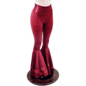 Coagulant Red Metallic High Waist Bell Bottoms with Valentine Heart Flares - 7