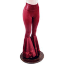 Coagulant Red Metallic High Waist Bell Bottoms with Valentine Heart Flares - Coquetry Clothing