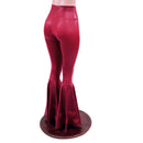 Coagulant Red Metallic High Waist Bell Bottoms with Valentine Heart Flares - Coquetry Clothing
