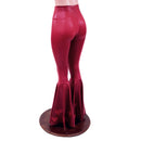 Coagulant Red Metallic High Waist Bell Bottoms with Valentine Heart Flares - Coquetry Clothing