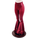 Coagulant Red Metallic High Waist Bell Bottoms with Valentine Heart Flares - Coquetry Clothing