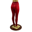 Coagulant Red Metallic High Waist Leggings - Coquetry Clothing