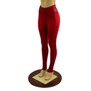 Coagulant Red Metallic High Waist Leggings - Coquetry Clothing