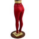 Coagulant Red Metallic High Waist Leggings - Coquetry Clothing