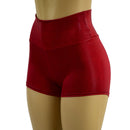 Coagulant Red Metallic High Waist Shorts - Coquetry Clothing