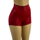Coagulant Red Metallic High Waist Shorts - Coquetry Clothing