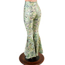 Cold Cash Print High Waist Bell Bottom Flares - Coquetry Clothing