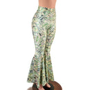 Cold Cash Print High Waist Bell Bottom Flares - Coquetry Clothing