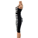 Color Blocked Side Panel Wiggle Dress with Cargo Pockets - Coquetry Clothing